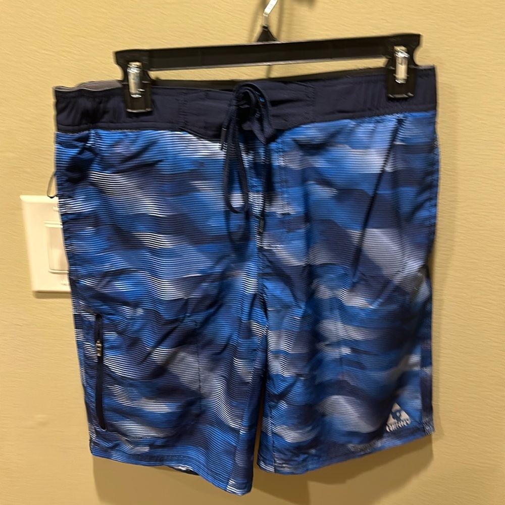 EUC Awesome Gerry Board Shorts Swim Trunks Sz Small Blue combo Inside Shorts!!